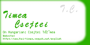 timea csejtei business card